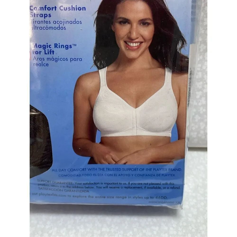Playtex Women's 18 Hour 36B BLACK Front Close Wirefree Back Support Posture Full - Picture 10 of 13